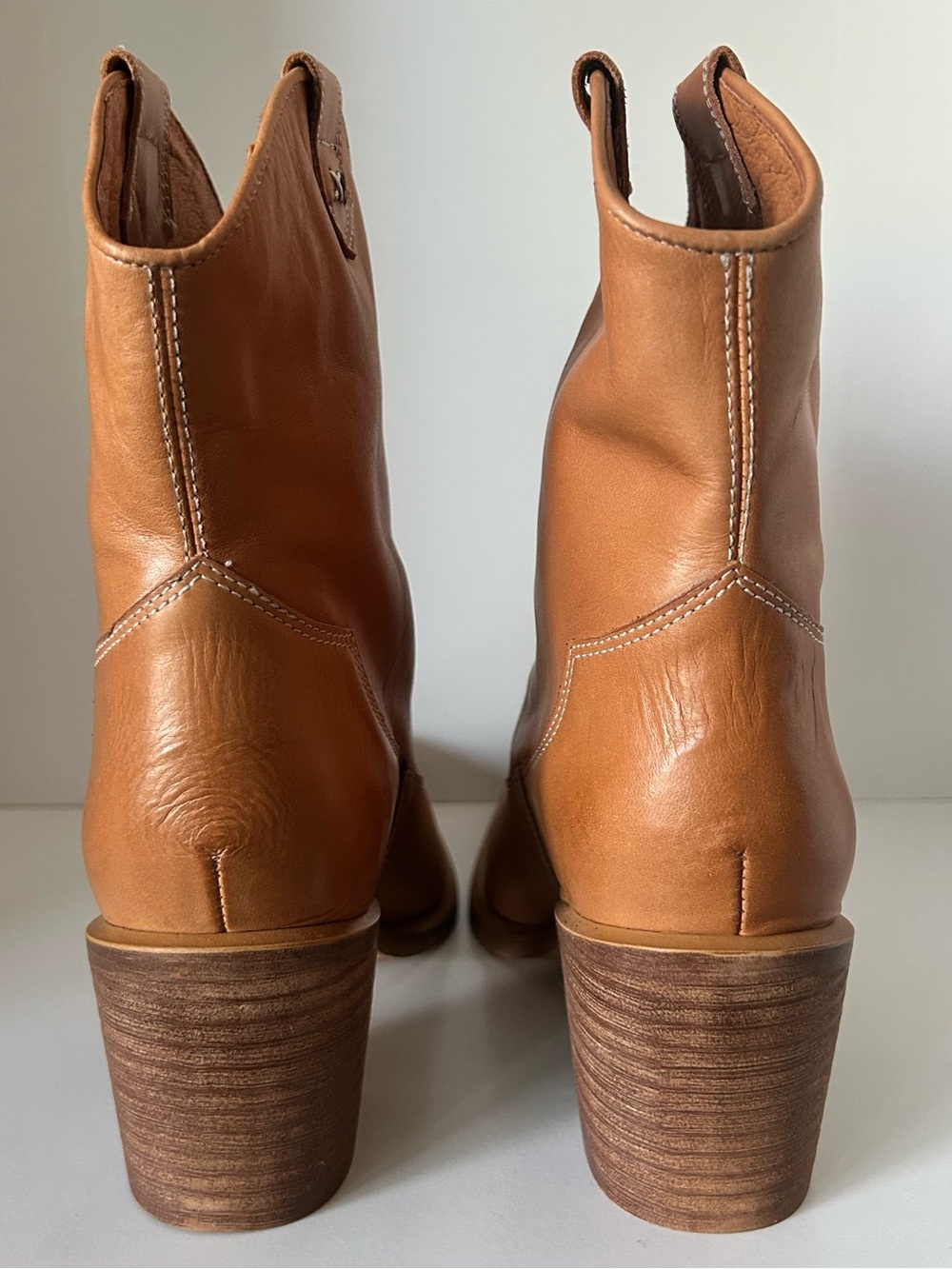 Free People Tan Leather Western Ankle Booties - Picture 5 of 7